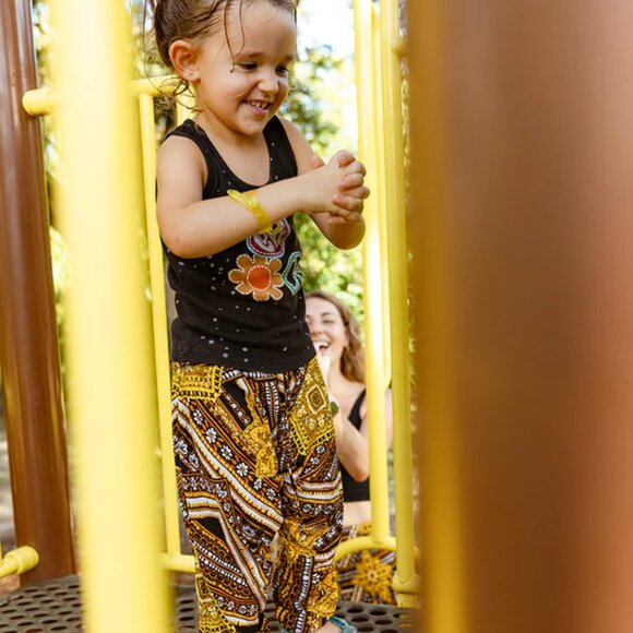 Kids Jakarta Harem Pant Unisex Drawstring Elastic Waist Travel Boho Pocket Pants - Picture 9 of 16